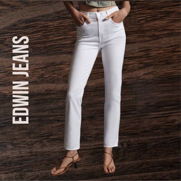 EDWIN ANTHROPOLOGIE Women’s Bree High Rise Skinny Jeans in the Size 27 in White - Picture 7 of 9